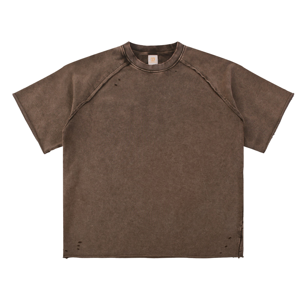 Summer Version Casual Plugin Joined Batik Fringed Wide Hem Heavyweight Pure Cotton Drawstring T Shirt Plain Tshirts for Printing