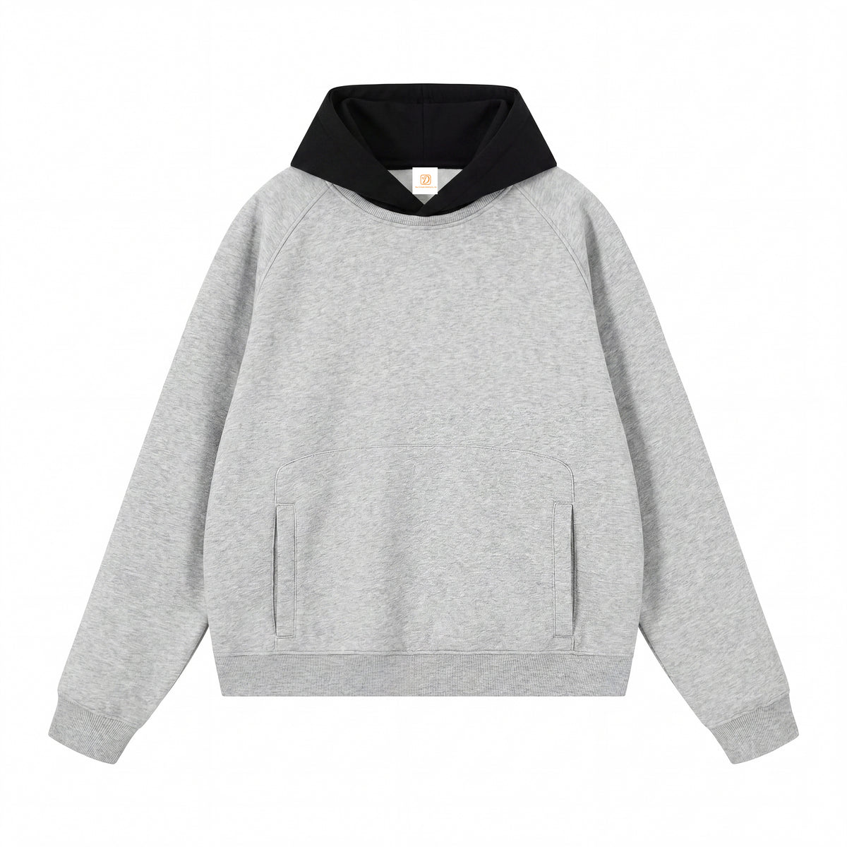Customized High Quality Fashion Men Hoodies Boxy Contrasting Color Ribbed Loose Fleece Hooded Sweatshirt Winter Collection