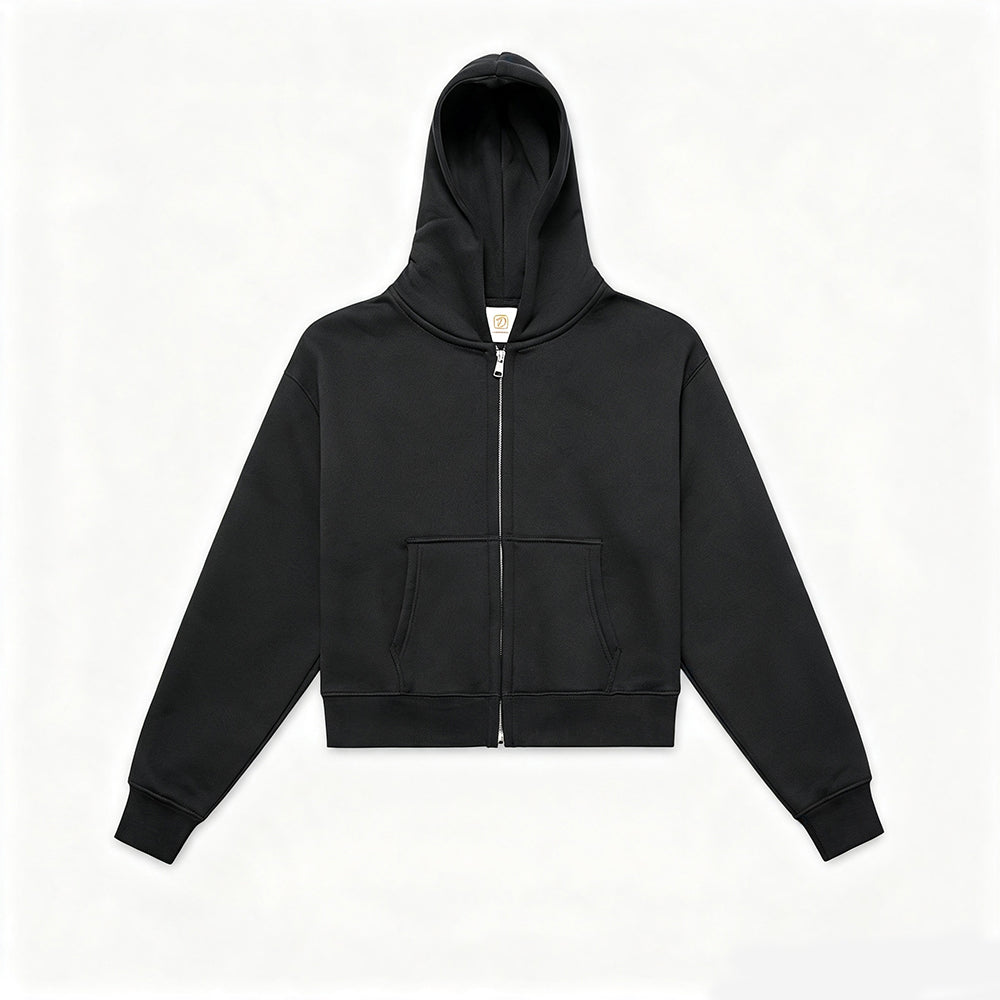 Custom Oversize 350 Grams Short Sleeved Zip up Fleece Pullover for Women Multiple Processes to Choose From Fall and Winter Style