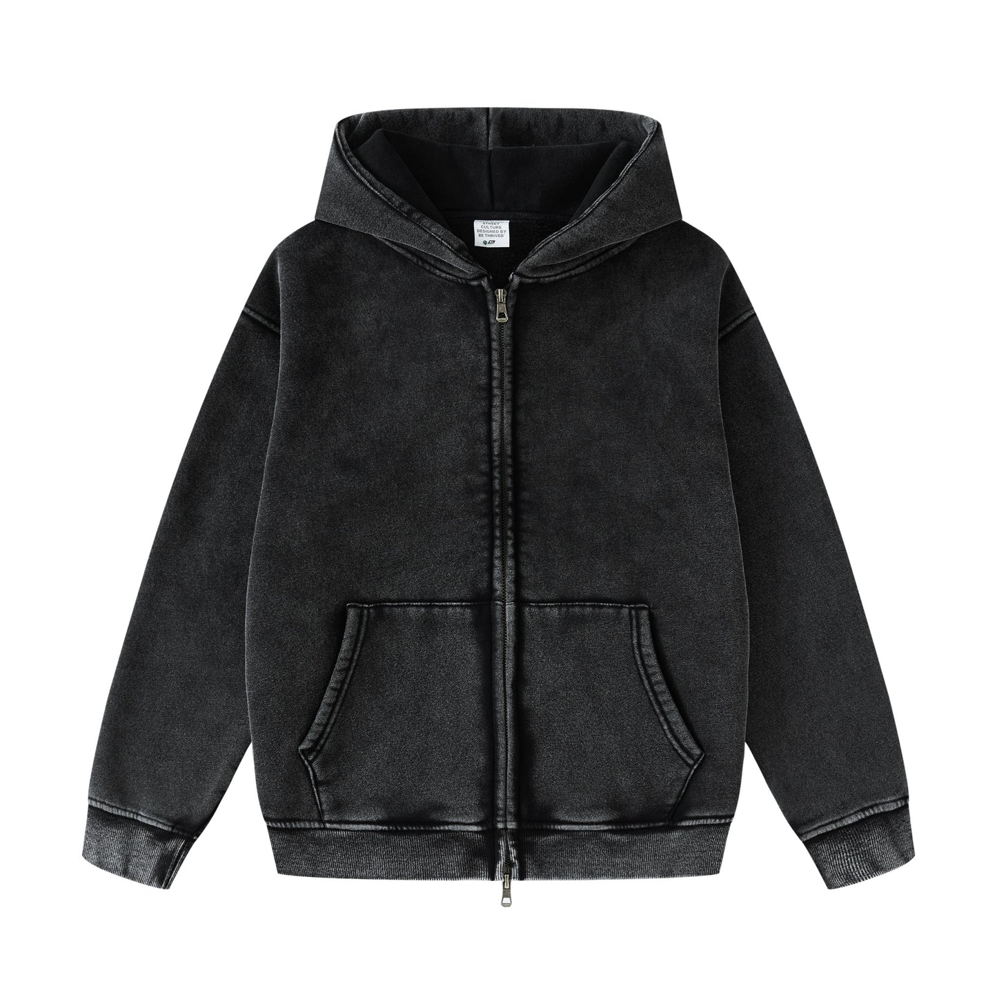 High Quality Wholesale Kids Hoodies Blank Full Zip up Streetwear Fashion Polyester/Cotton High Quality Washed Plain Hoodies