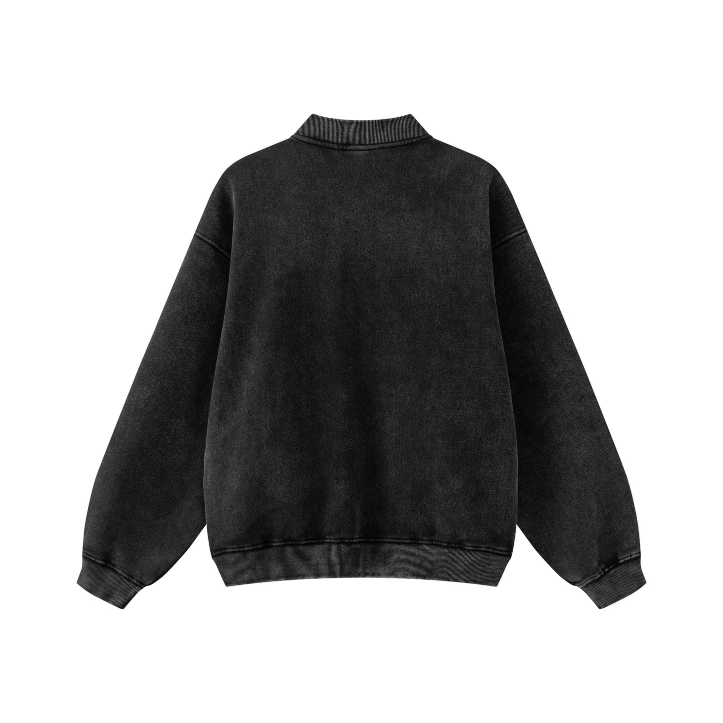 Customized High Quality Fleece Vintage French Terry Acid Wash Heavyweight Black Full Zip up Drop Shoulder Fashion Hoodie