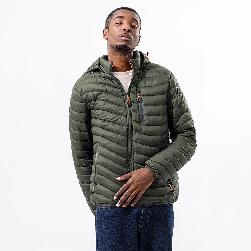 Fashion 5 Color Lightweight Cotton Coat for Men Warm Cotton Jacket Detachable Hat Jacket Available Personalized Design Winter