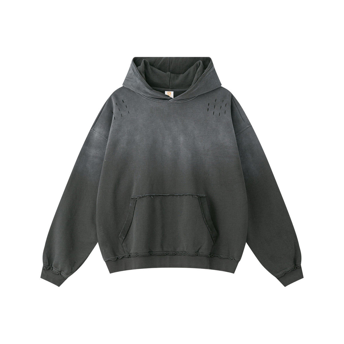 Hoodies Wholesale Winter 100% Cotton Heavyweight Washable Batik Gradient Cut Loose Hooded Sweatshirt Loose Fitting Casual Brand