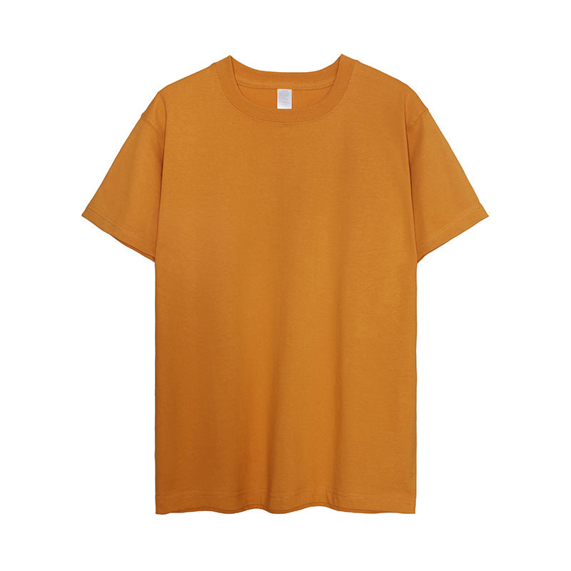 13 Colors Pure Cotton Japanese Style Heavyweight American Retro Solid Color Round Neck Seamless Basic T Shirt for Men and Women
