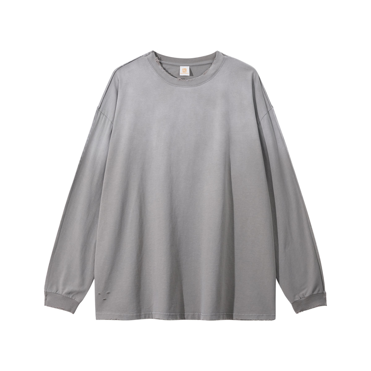 Weathered Gradient Men's Long Sleeved Drop Shoulder Style Long Sleeves Loose Fitting Cotton Casual Brand Long Sleeved T-shirt