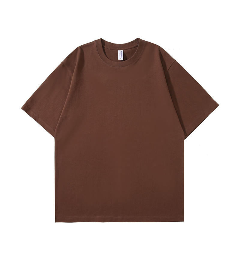 OEM Tshirts Wholesale Streetwear Dropped Shoulder Round Neck T Shirt Plain Tshirts for Printing Simples 100% Cotton Oversize