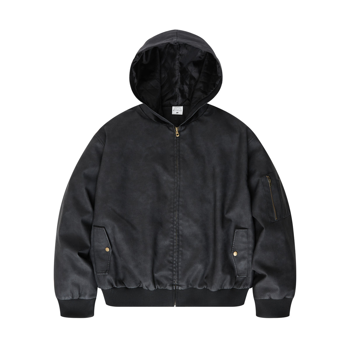 Customize Your Own Exclusive Design 3 Color American Retro Heavyweight Distressed Zipper Coat Water Washed Leather Jacket