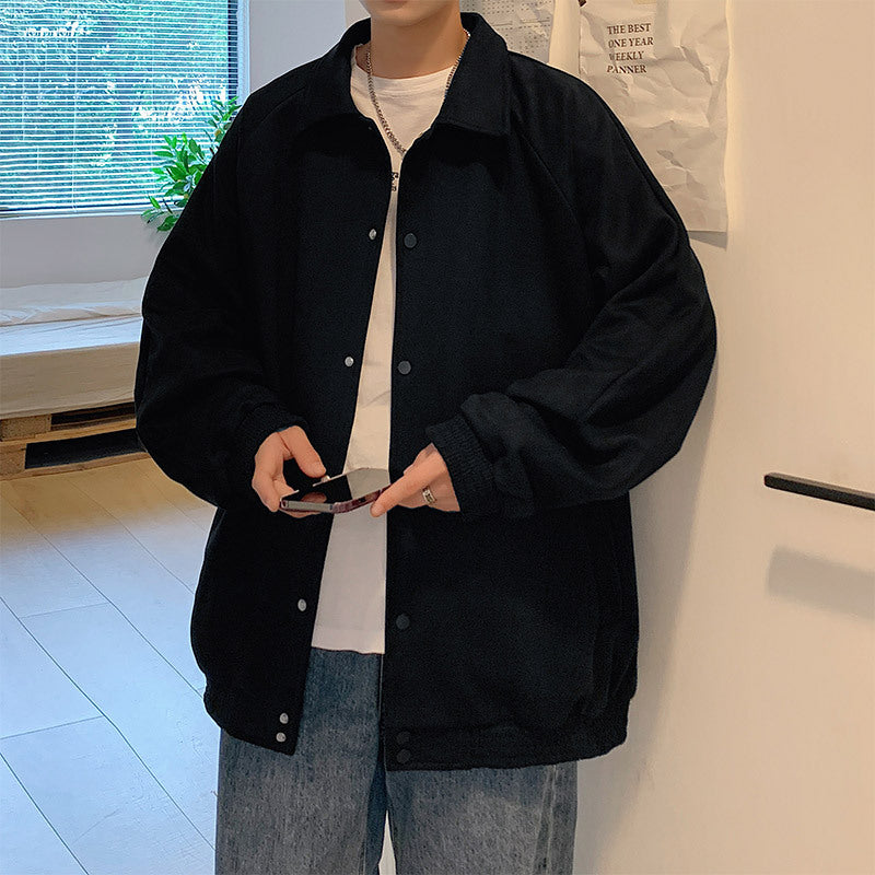 Men's Trendy Brand 4 Color Custom Jacket New Spring Autumn Style Button Down Baseball Shirt Loose Fitting Coat High Quality
