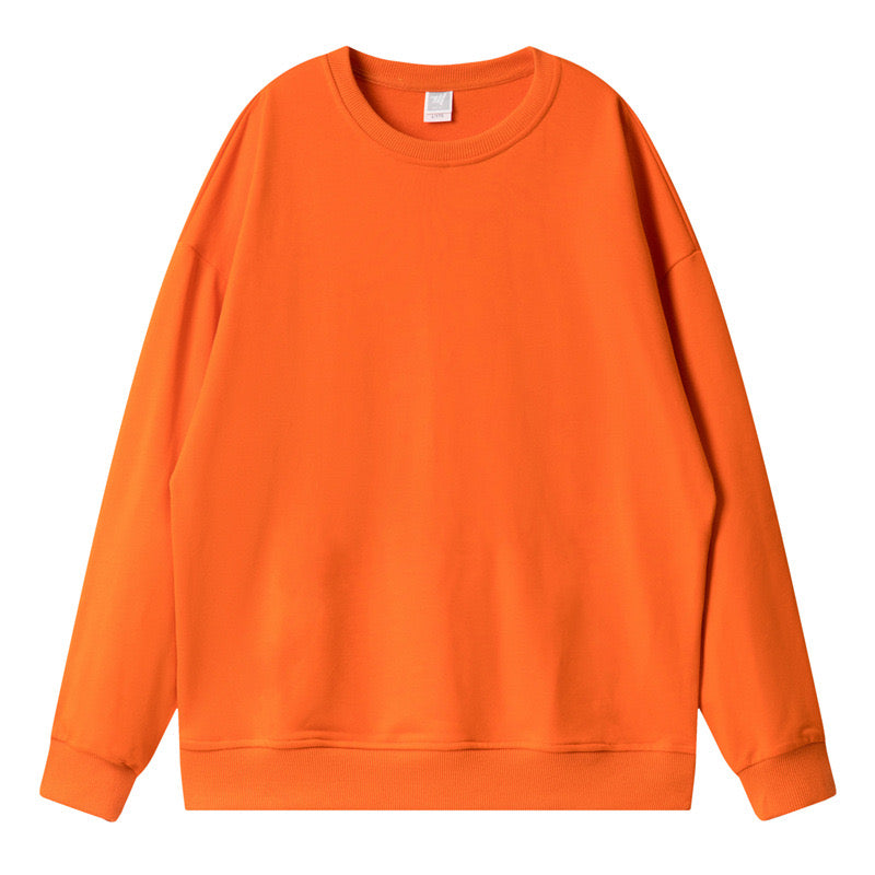 Customize Your Own Exclusive Design Unisex Pure Cotton Pullover with Loose Shoulder and Round Neckline Autumn and Winter Style