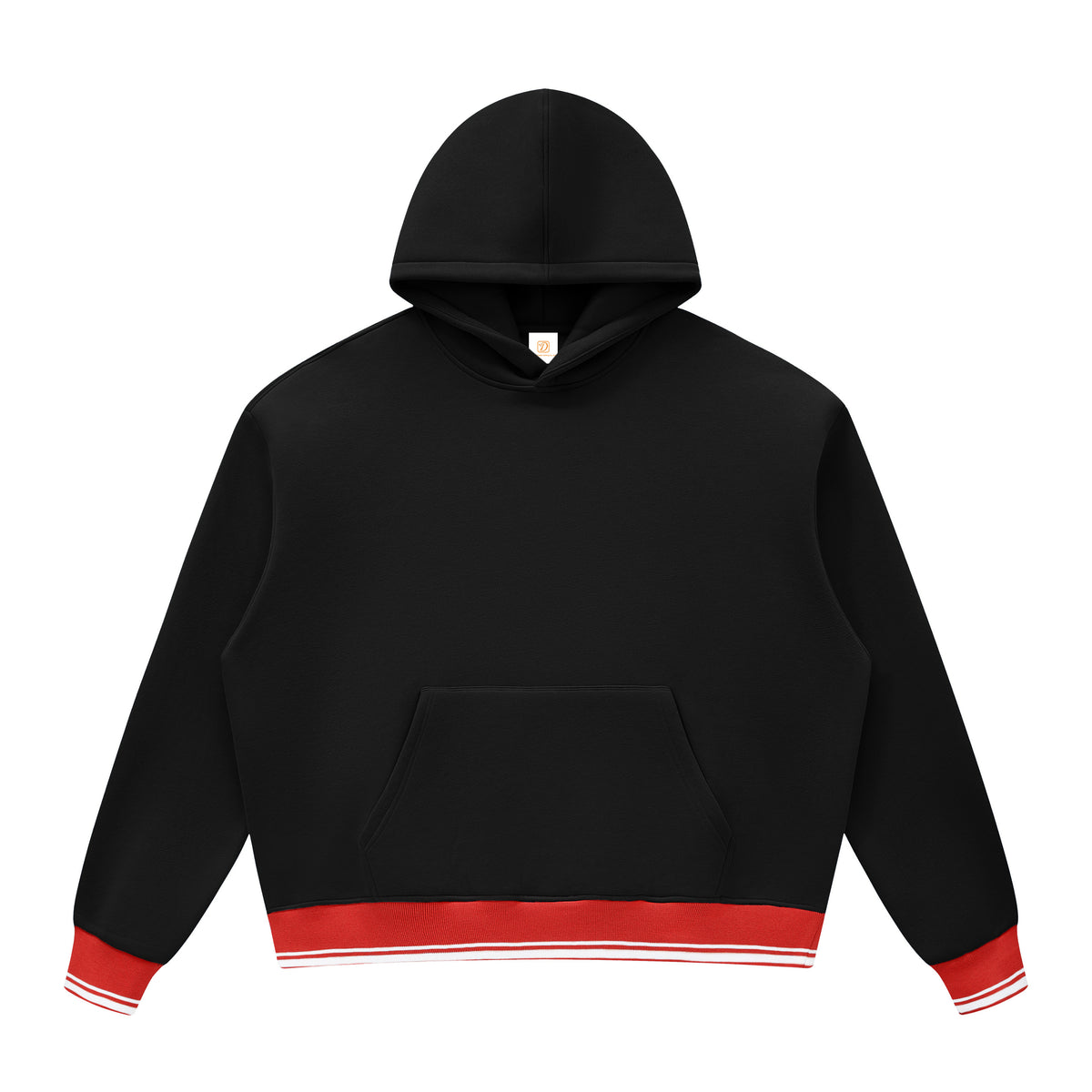 Fall and Winter Multiple Processes to Choose From Style Boxy Color Block Ribbed Loose Fleece Hooded Pullover American Style