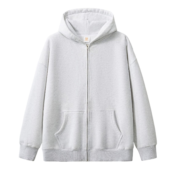 Manufacturer Hoodies Puff Printing Washed Blank Full Zip Hoodie Drop Shoulder High Quality Wholesale Hoodies