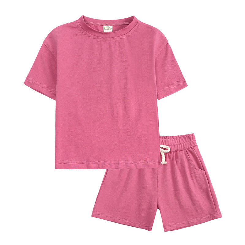 American Style 11 Color T Shirt and Shorts Elastic Set Suit Tshirt Manufacturer High Quality Suit Simples Design Summer Version