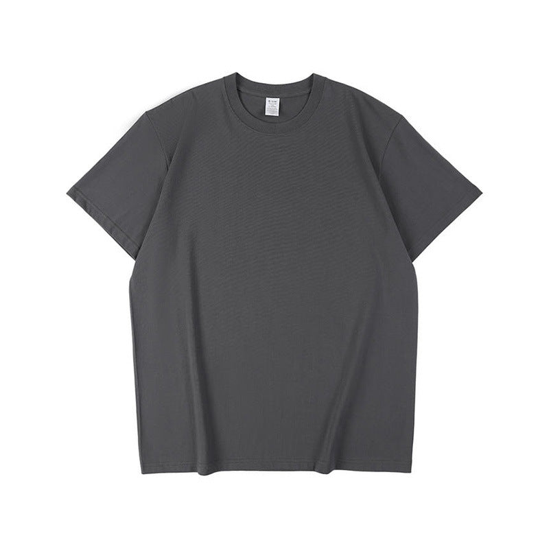12 Color All Cotton Short Sleeved T-shirt with Loose Shoulder Design and Couple Style t Shirt for High Quality Personalized
