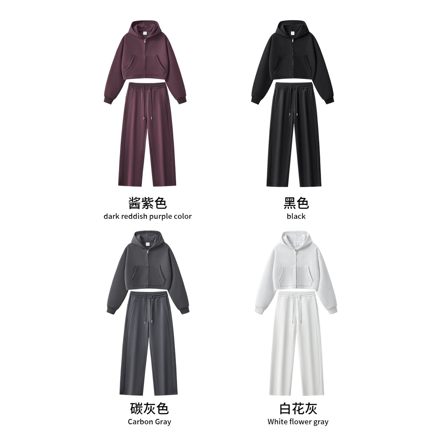 Custom Zip Sport Cropped Streetwear Heavyweight Hoodie High Quality Drop Shoulder Screen Printed Women's Hoodies
