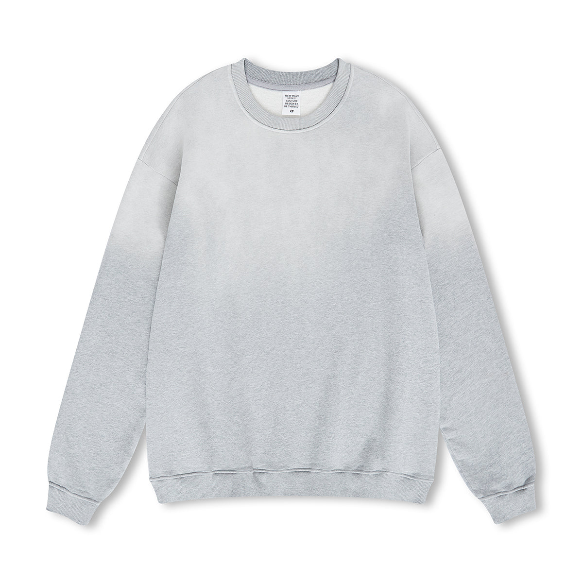 Customized 8-color Oversized All Cotton Looped Pile Brushed Fleece Retro Washed Gradient Round Neck Hoodie American Style