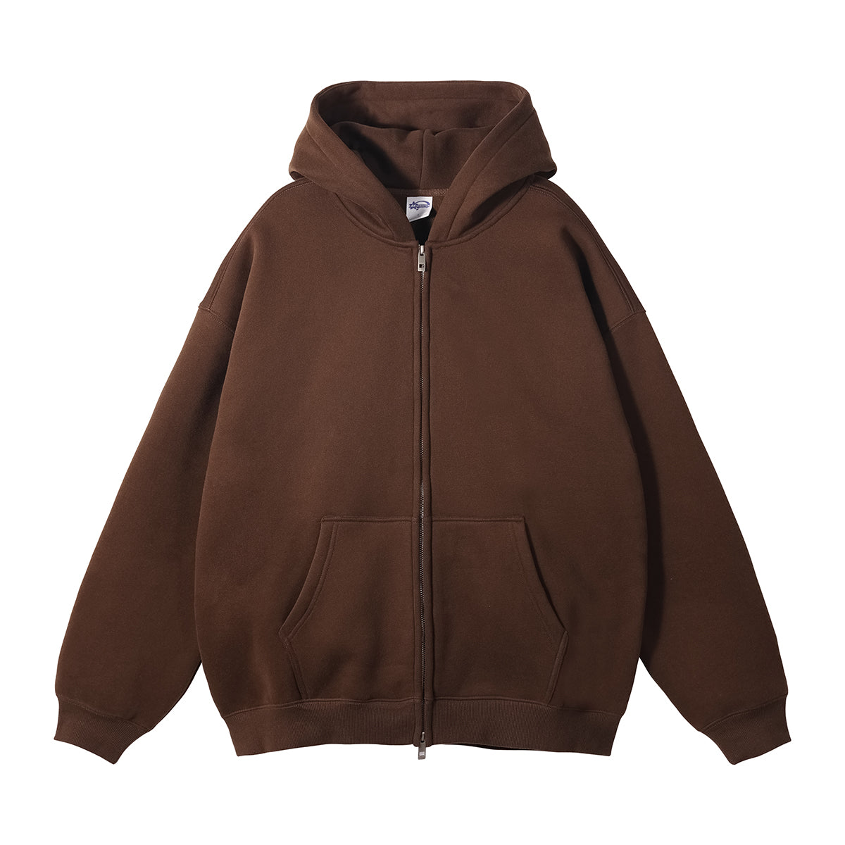 Customized 14 Color Fleece Pullover with No Hood Zipper at the Shoulder Drop Shoulder Design Made of 100% Cotton American Style