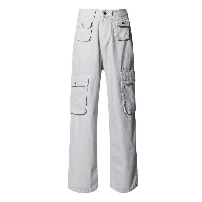 2 Color Loose High Waist Pants with Large Pockets Trendy and Versatile with a Floor Length Draping Effect Casual Sweatpants