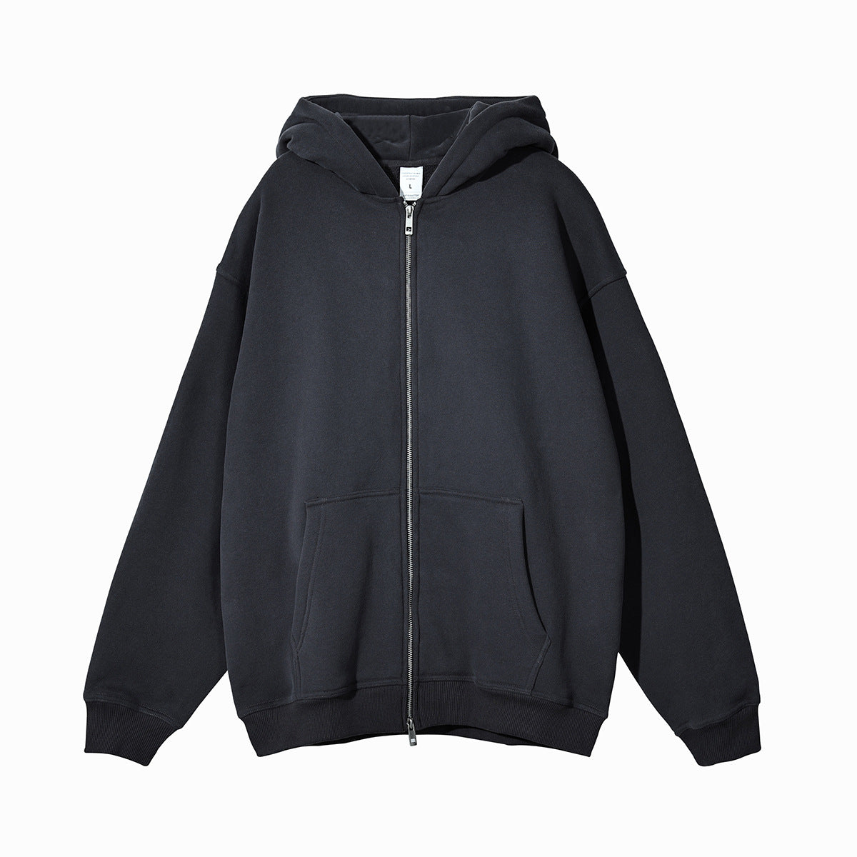 Oem Customized Wholesale 8 Color un Capped Rope Double Headed Zipper Sweatshirt Oversized Cropped Men Hoodies High Quality