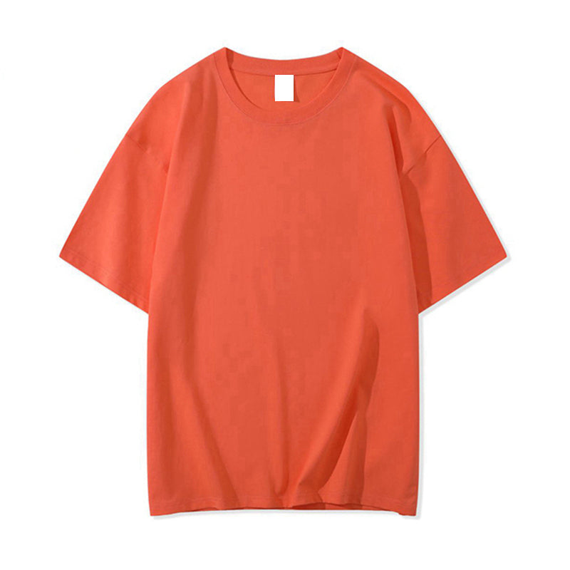 14 Color Cotton Short Sleeved T-shirt with Loose Shoulder Design Wholesale Plain Tshirts for Printing Simples Personalized