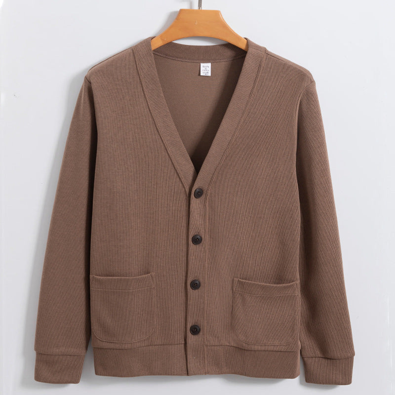Custom logo Fall and Winter Style Seven Color Cotton Knit Cardigan with air Layer V Neck Short Jacket From a Trendy Brand