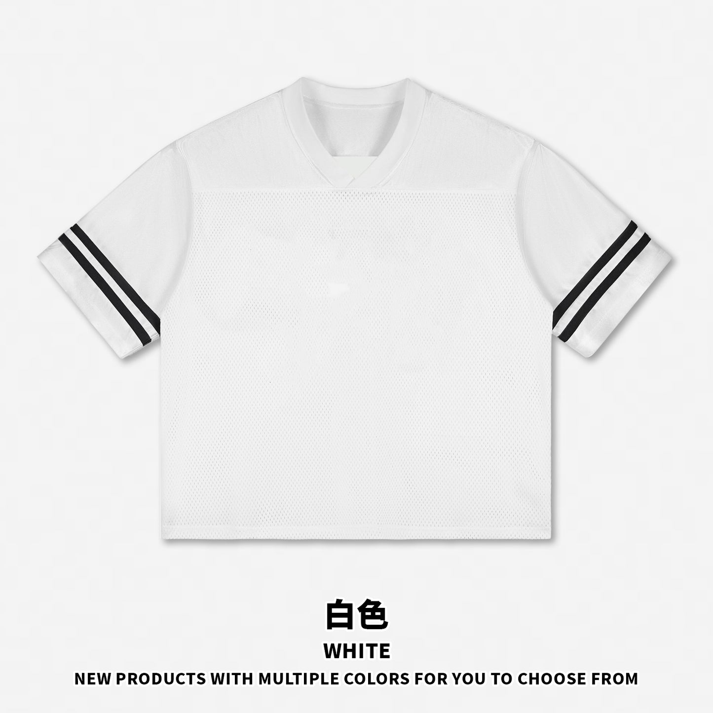 Manufacturers Streetwear Striped Color Contrast 100% Polyester Jersey Design V-Neck Black Fashion Blank Customized Tshirt