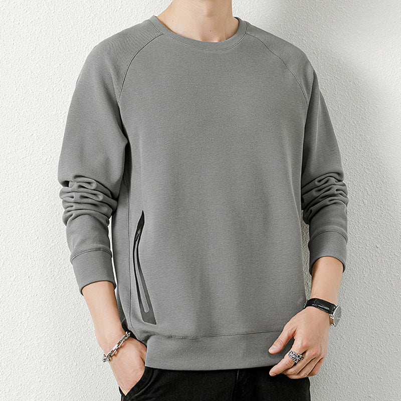 4 Color Round Neck Pullover Clothes with Added Insulation and Thickness + Two Styles Thick and Thin Versions of Sweatshirt