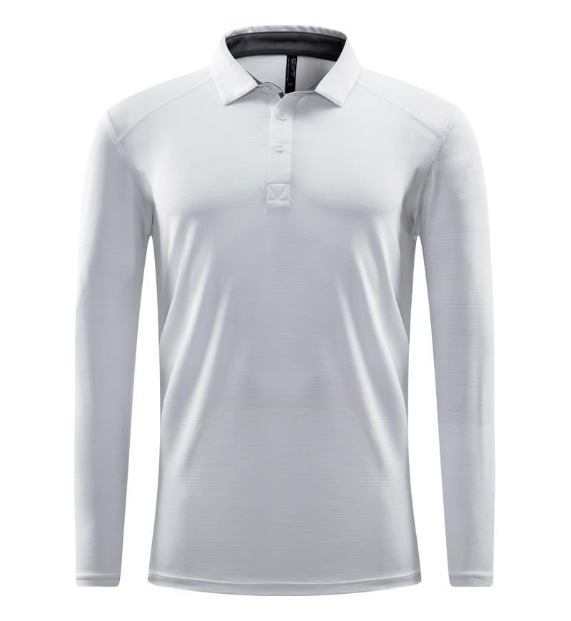 8 Color Quick Drying Colored Strip Crystal Silk Long-sleeved Collar POLO 40 Strands of Fine Fabric Spring and Autumn Collection