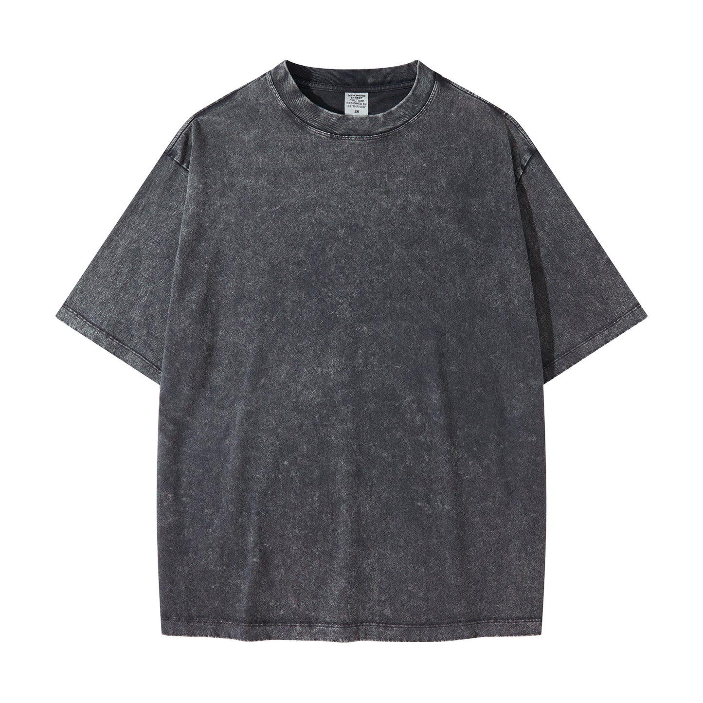 Custom Oversized Tshirts High Quality Round Neck Wholesale Streetwear Waxing Printing Acid Wash 100% Cotton Round Neck t Shirt