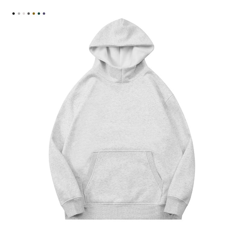 7 Color Fleece Half High Neck Hooded Sweatshirt Oversized Solid Color No Drawstring No Cap High Quality Unisex Pullover Hoodie