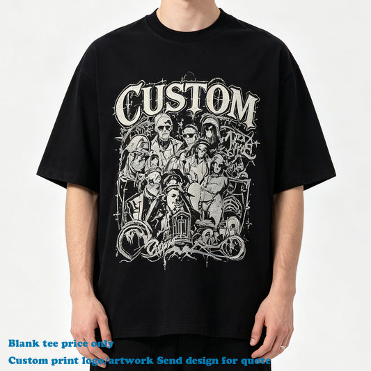 High Quality 100% Cotton T-shirt Custom Fashion Men Plain Heavyweight Drop Shoulder Short Sleeve Summer  t Shirt for Men