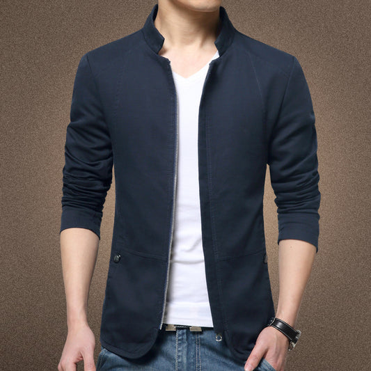 You Can Customize Your Favorite Pattern Personalized Design Korean Version Slim-fit Casual Work Jacket for Men's Outerwear