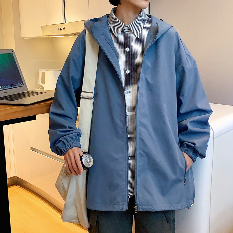 Oem 6 Color Loose Hooded Jacket Korean Version Trendy Youth Casual Sports Cardigan Simple Outerwear Fall and Winter Style