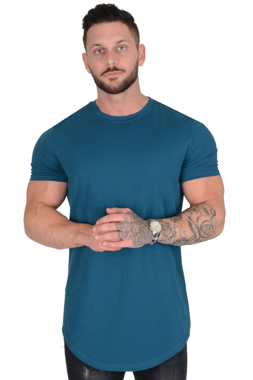 Wholesale Men t Shirt High Quality 11 Color Curved Hemmed Short-sleeved Shirt Printing Custom Personalized t Shirt Design