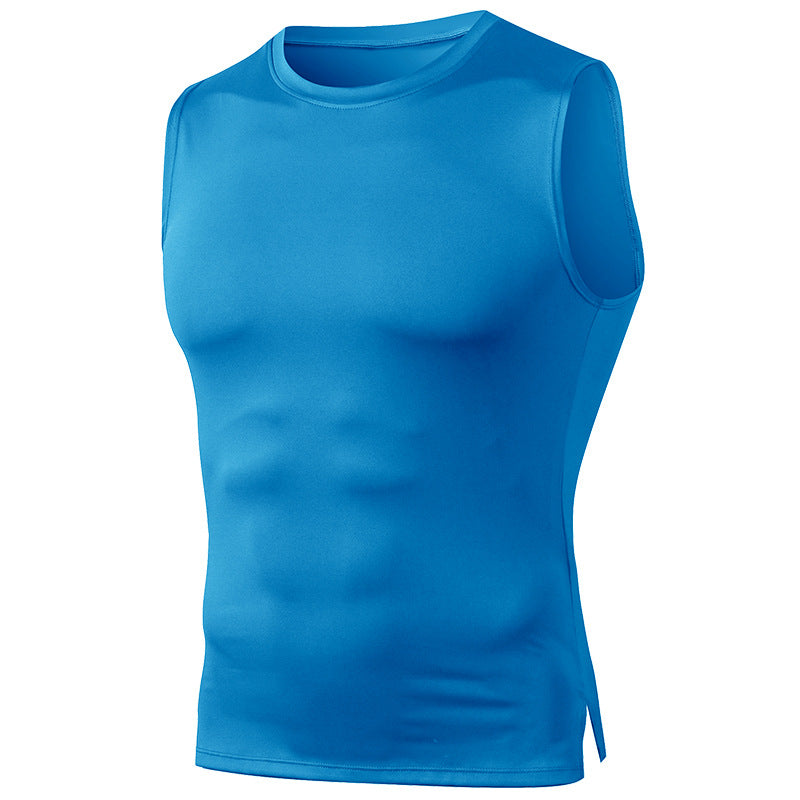 6 Color Men's Fitness tank Top Tight Fitting Training Round Neck Pullover High Elasticity Quick Drying Sports Running Sports Top