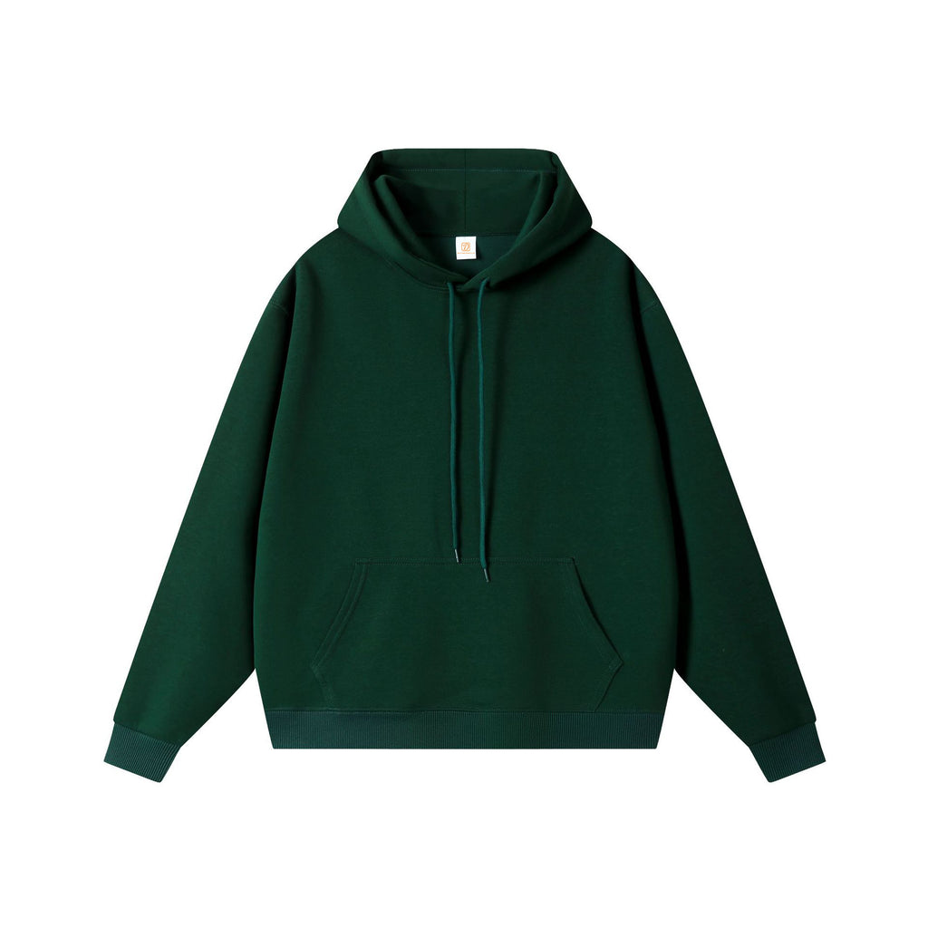 Heavy Cotton Oversized Streetwear Pure Color High Quality Blank Pullover Heavyweight Screen Printed Drop Shoulder Men's Hoodies