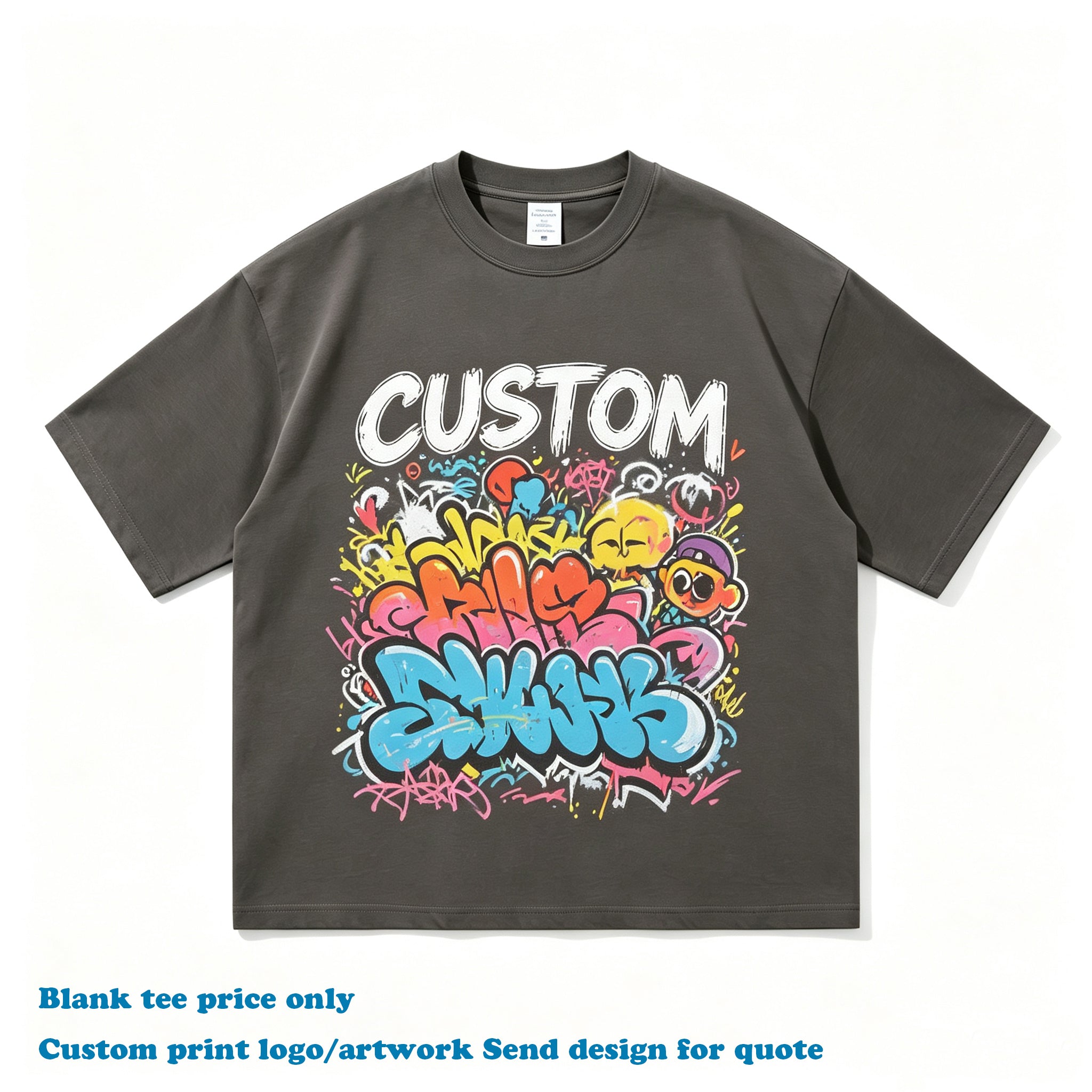 High Quality Men's T-shirt Boxy Summer New Style Loose Custom Embroidery logo High Quality 100% Cotton Streetwear T-shirt