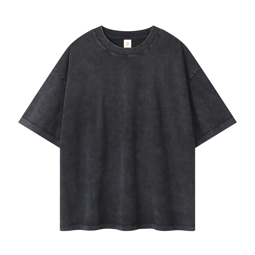 Loose Custom logo T-shirt Wax Printing Drop Shoulder Embroidery Wholesale Short Sleeve Streetwear High Quality Men's T-shirts