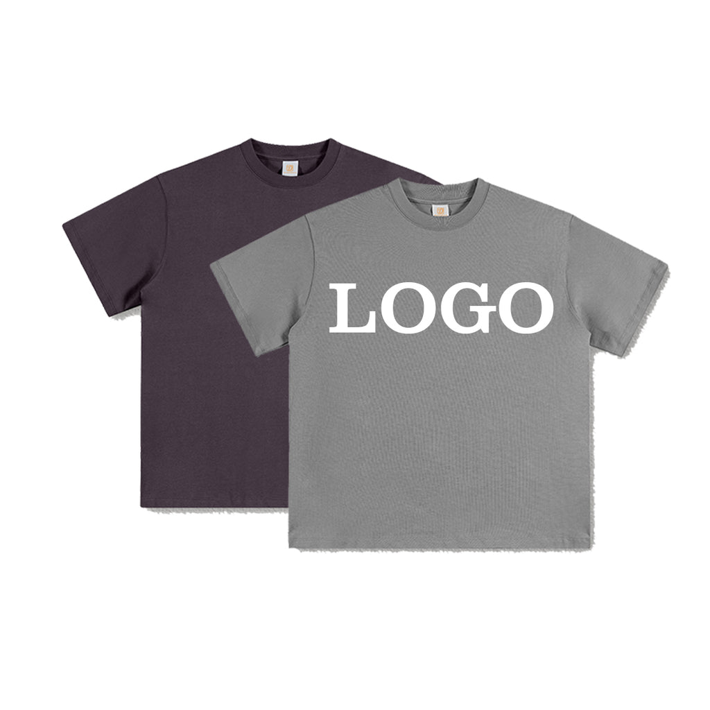 345g Heavyweight Tshirts 100% Cotton Oversized Custom Pure Color High Quality Blank O-neck Wholesale Personalized T-shirt