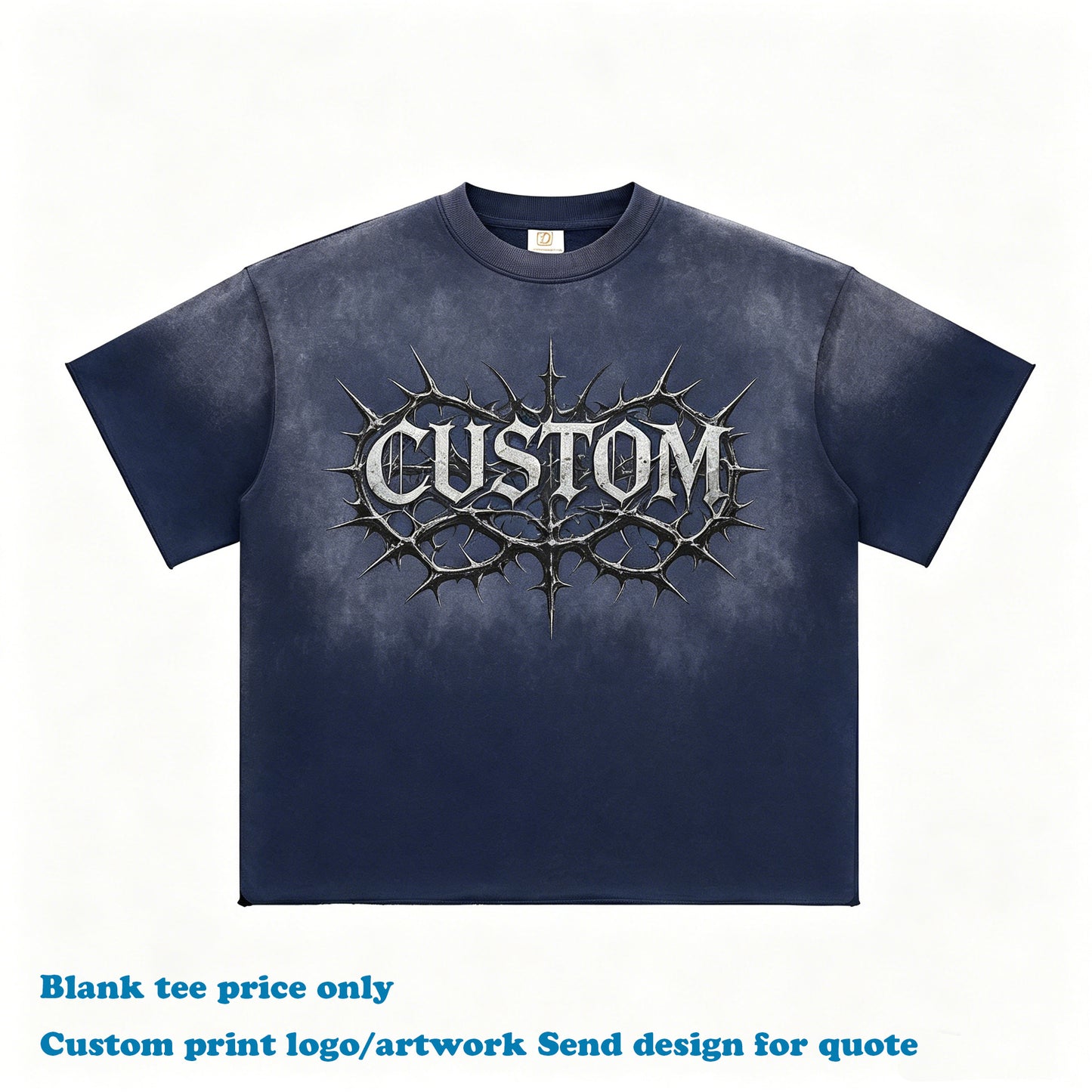 OEM Custom Gradient Acid Wash T-shirt Vintage High Quality Streetwear Boxy Summer New Design Screen Print Personalized t Shirt