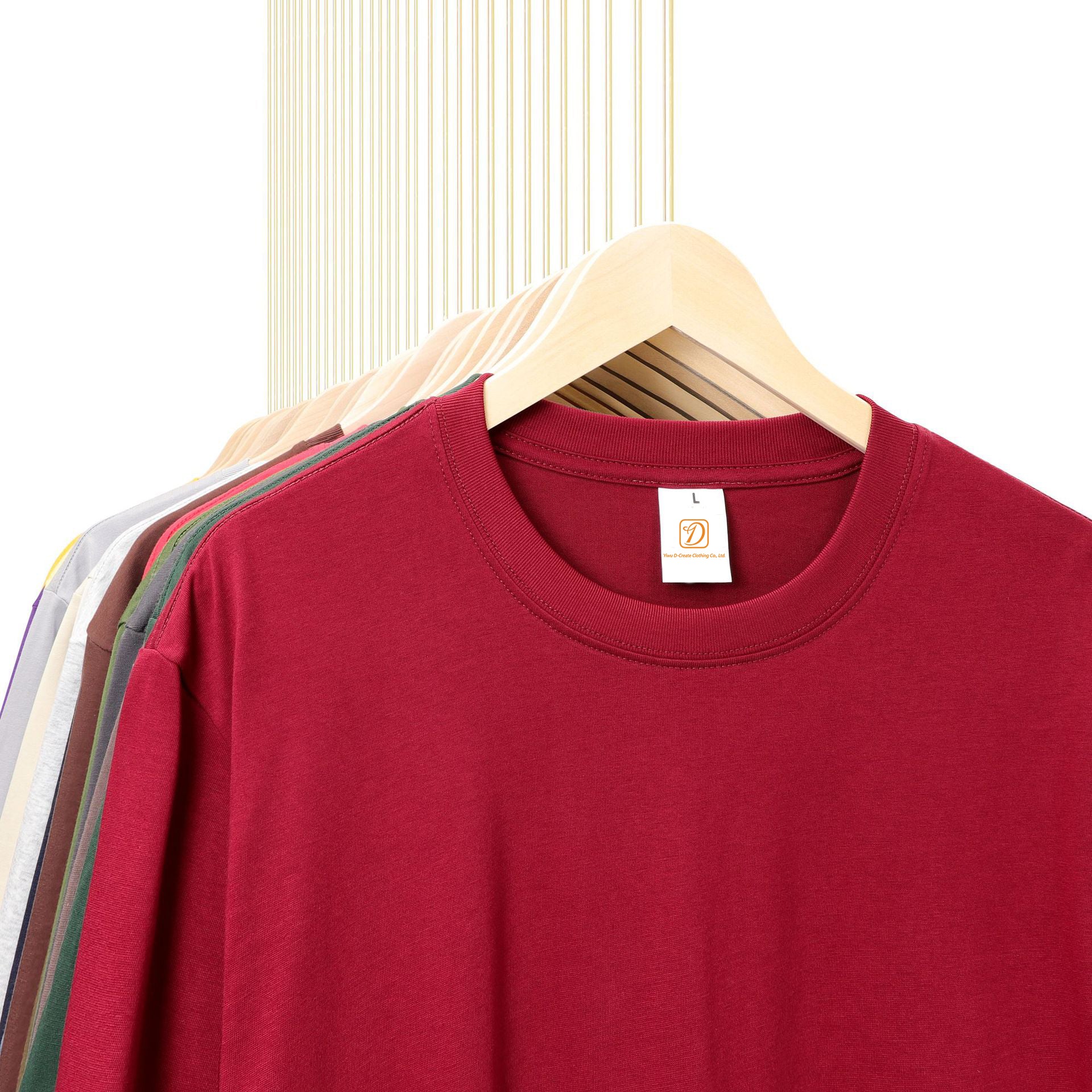 270 Grams Heavyweight Streetwear Loose Multicolored Drop Shoulder 100% Cotton Custom Screen Print High Quality Pure Color TShirt