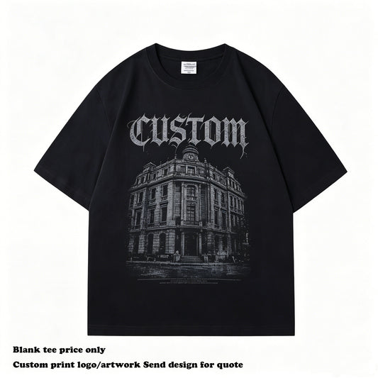 Summer New Style Men's T-shirts Drop Shoulder Custom Streetwear Hot Sale Puff Printing High Quality Wholesale Plain t Shirt