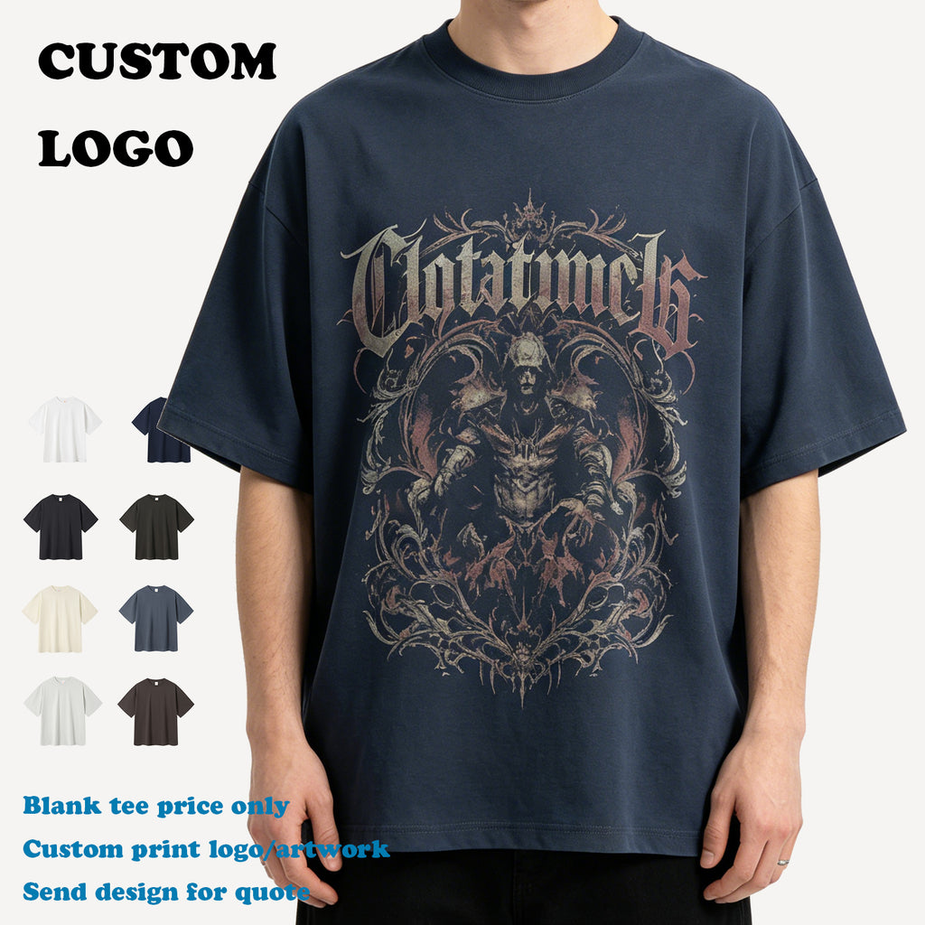 2026 Summer New Design T-shirt High Quality Custom Embroidery logo Blank O-neck Streetwear Drop Shoulder Quick-drying T-shirts