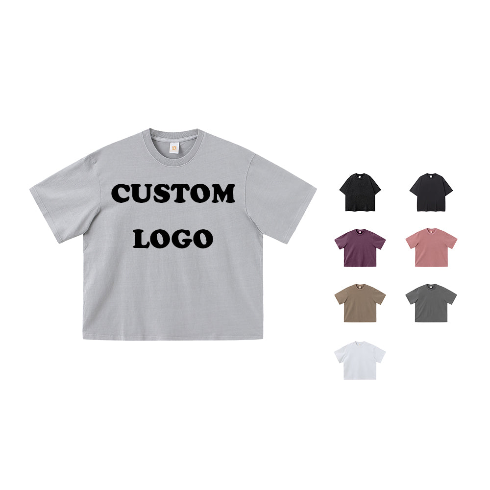 Boxy Vintage T-shirt Custom Puff Printing High Quality Streetwear Crew Neck Washed Short Style New Design Summer Men's T-shirts