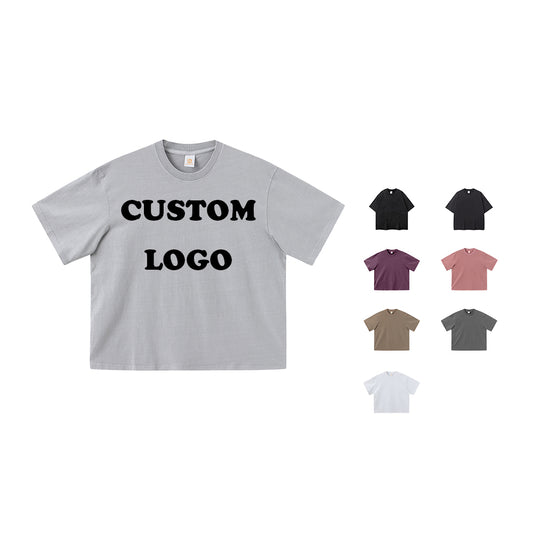Boxy Vintage T-shirt Custom Puff Printing High Quality Streetwear Crew Neck Washed Short Style New Design Summer Men's T-shirts
