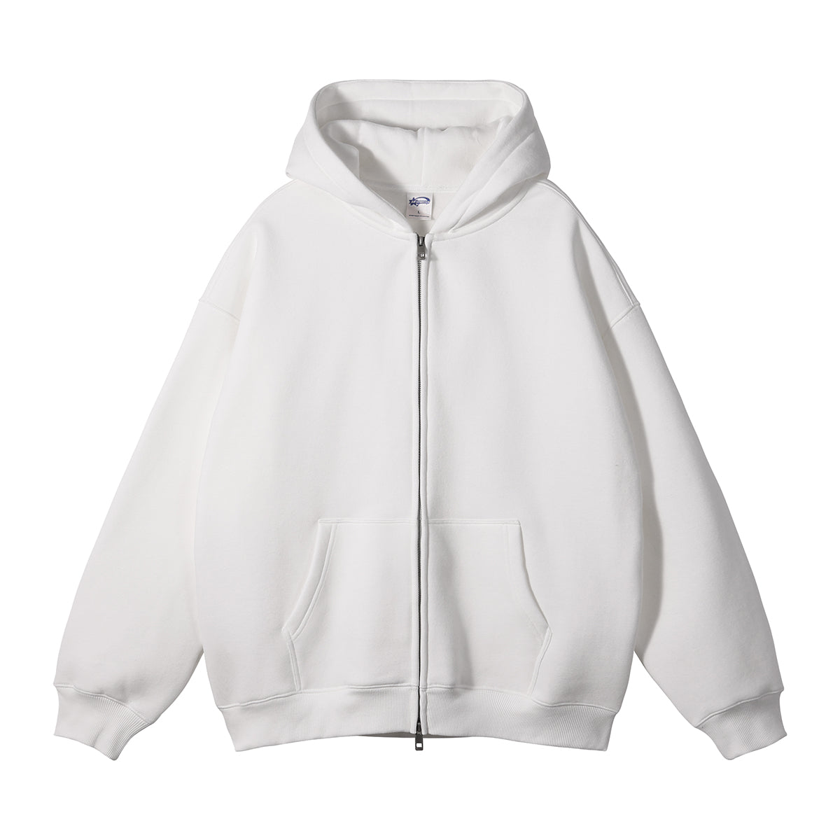 Men Hoodies 100% Cotton 14 Color Fleece Pullover with No Hood Zipper at the Shoulder Drop Shoulder Design Pullover Hoodie