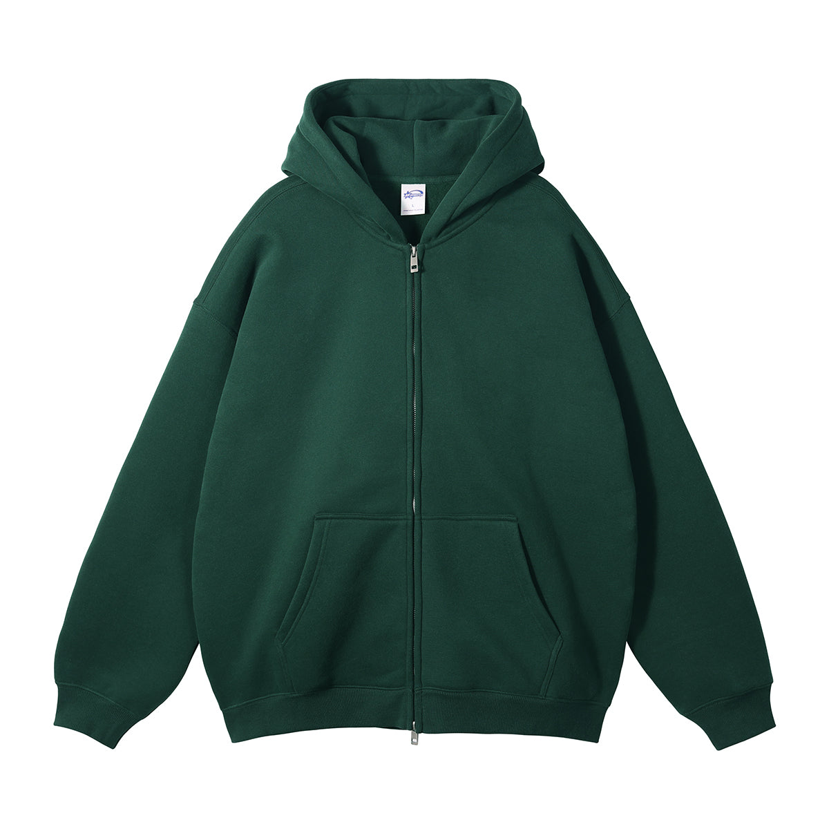 Men Hoodies 100% Cotton 14 Color Fleece Pullover with No Hood Zipper at the Shoulder Drop Shoulder Design Pullover Hoodie