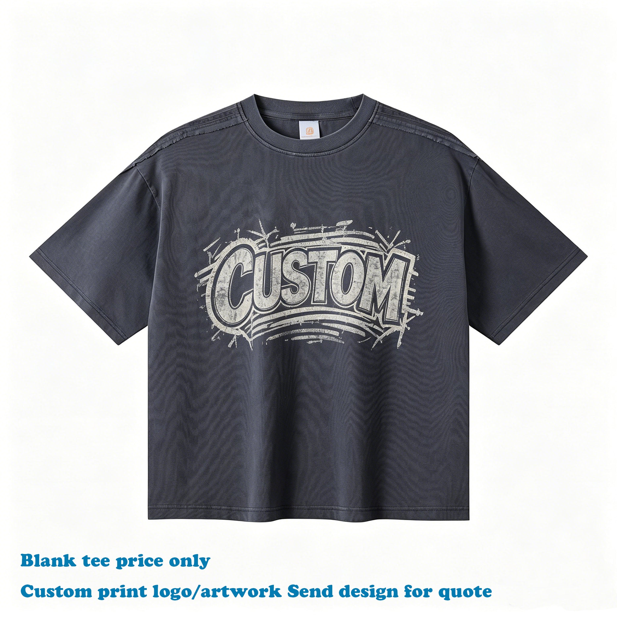 Vintage T-shirt Custom logo High Quality New Design Summer Short Sleeve O-neck Blank Streetwear Plain Cotton Shirt for Men