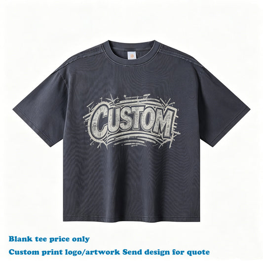Vintage T-shirt Custom logo High Quality New Design Summer Short Sleeve O-neck Blank Streetwear Plain Cotton Shirt for Men