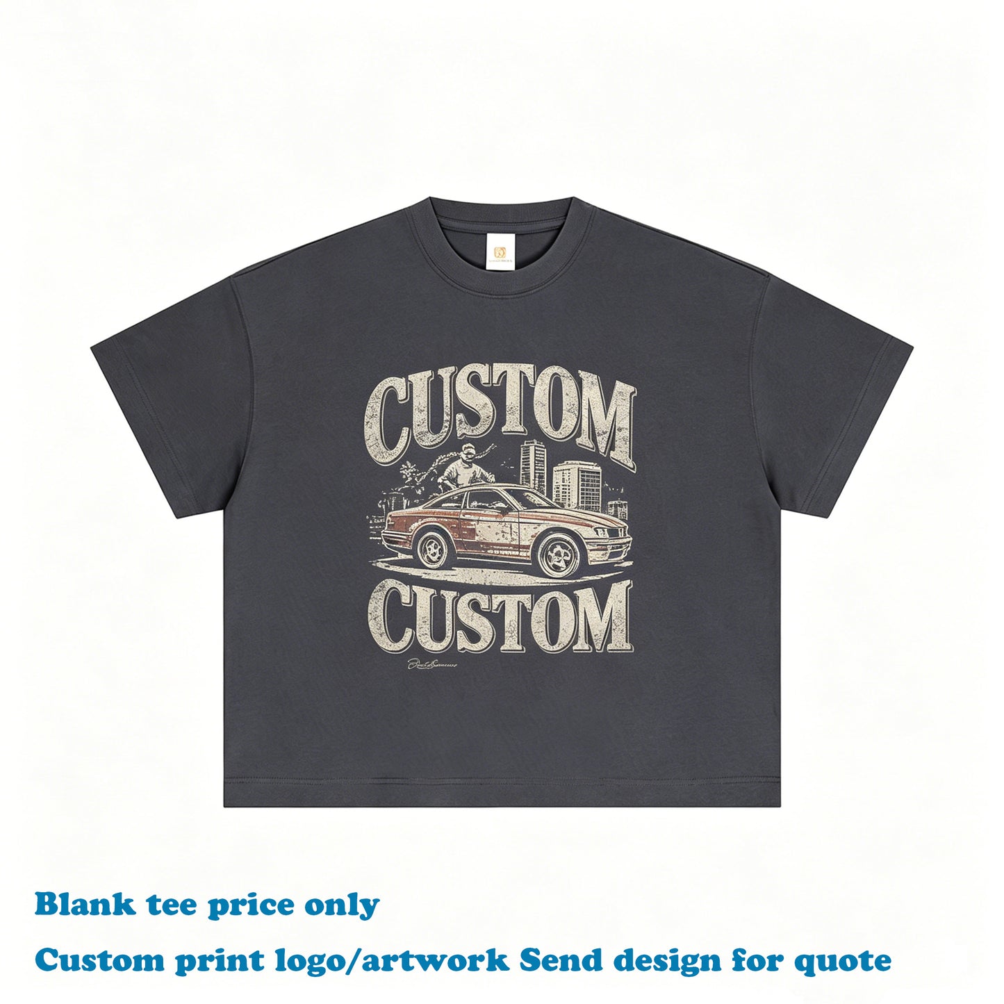Custom Boxy T-shirt Drop Shoulder Crew Neck Casual High Quality 100% Cotton Design Wholesale Streetwear Plain t Shirt for Men