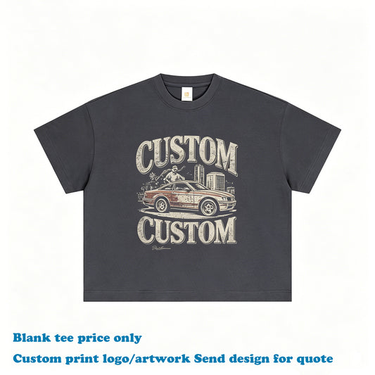 Custom Boxy T-shirt Drop Shoulder Crew Neck Casual High Quality 100% Cotton Design Wholesale Streetwear Plain t Shirt for Men